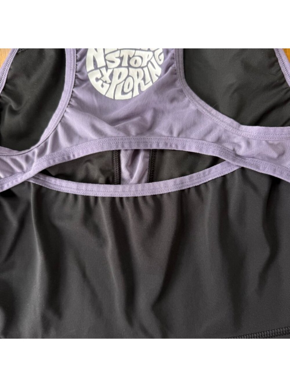 THE NORTH FACE Trailwear QTM Bra Tank Top Womens S Mesh Black Lunar Slate Purple - Picture 5 of 10